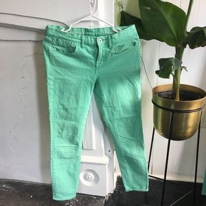 Madewell mint green skinny ankle jeans